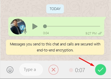 cara mengirim suara di whatsapp