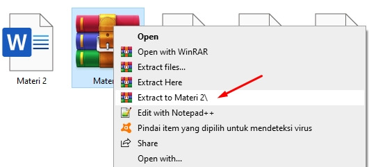 buka file rar di laptop atau komputer