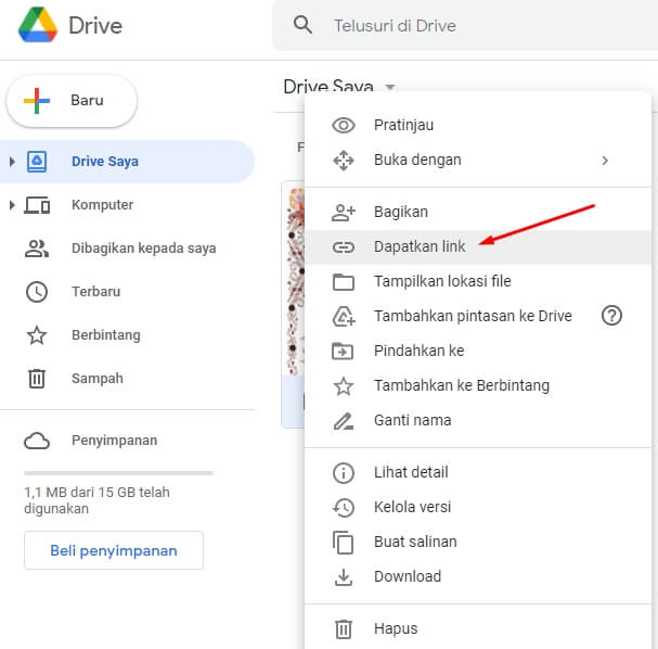 cara share link google drive